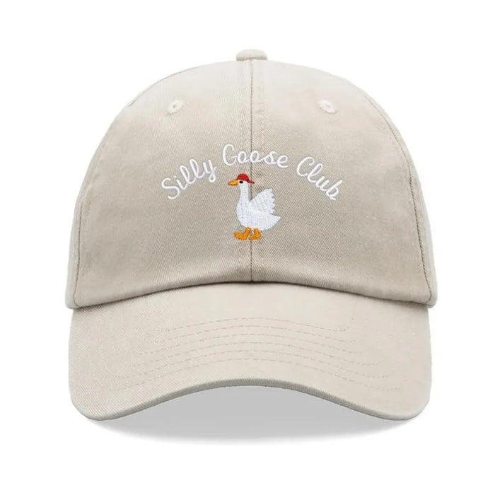 Wholesale Washed Baseball Cap With Goose Print And English Letters Black Adjustable Sun Hat For Summer
