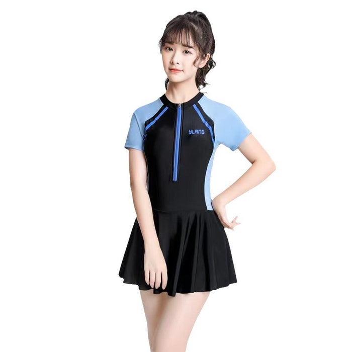 Wholesale New swimsuit, hot spring quick drying girl one-piece skirt set