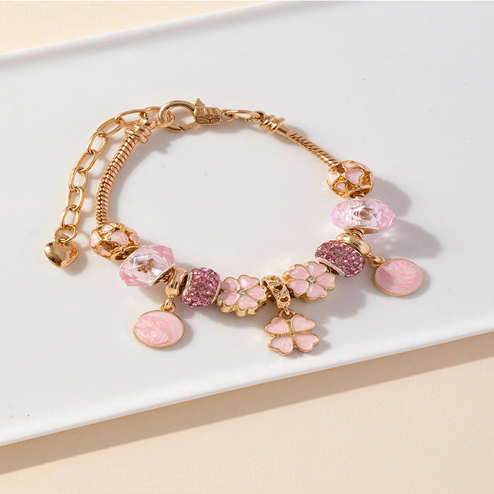 Wholesale Charms Bracelets DIY Beaded Love Pendant Heart Bracelet