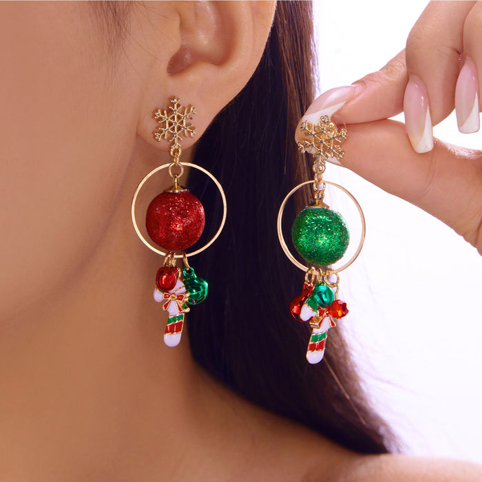 Wholesale Christmas party earrings colorful bells Christmas tree snowman pendant Christmas earrings earrings