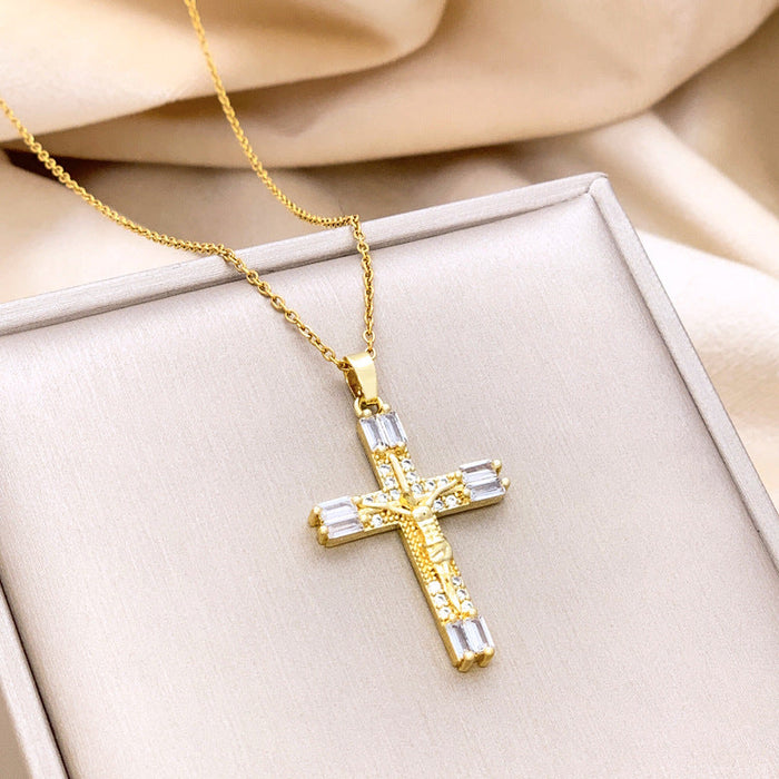 Wholesale Cross Necklace Titanium Steel JDC-NE-Mul001