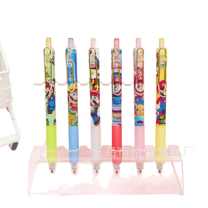 Wholesale Trendy Blind Box Click Gel Pen 0.5Mm Cartoon Plastic Shell Student Everyday Writing Resale
