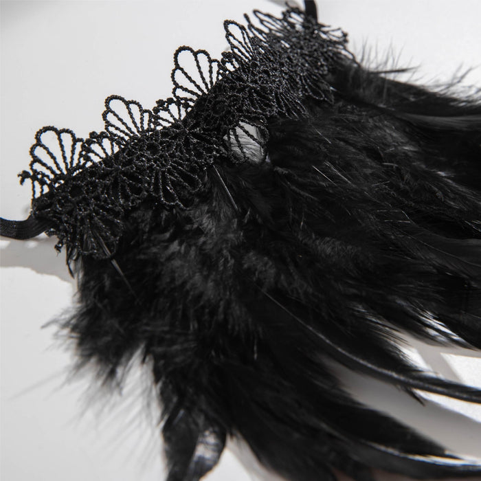 Wholesale Fabric Lace Feather Punk Bracelet Dark Nightclub Style Jewelry Accessory MOQ≥2