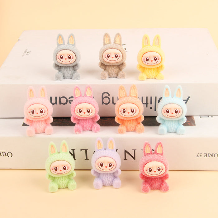 Wholesale Resin trendy cartoon flocked keychain pendant