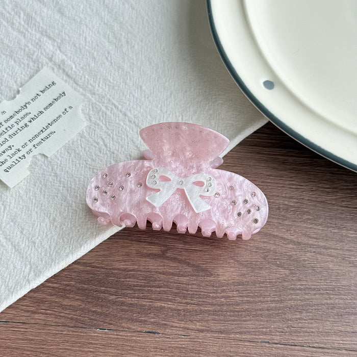 Wholesale Lace Bow Rhinestone Claw Hair Clip,  Sparkling Gold Acetate Hair Accessory