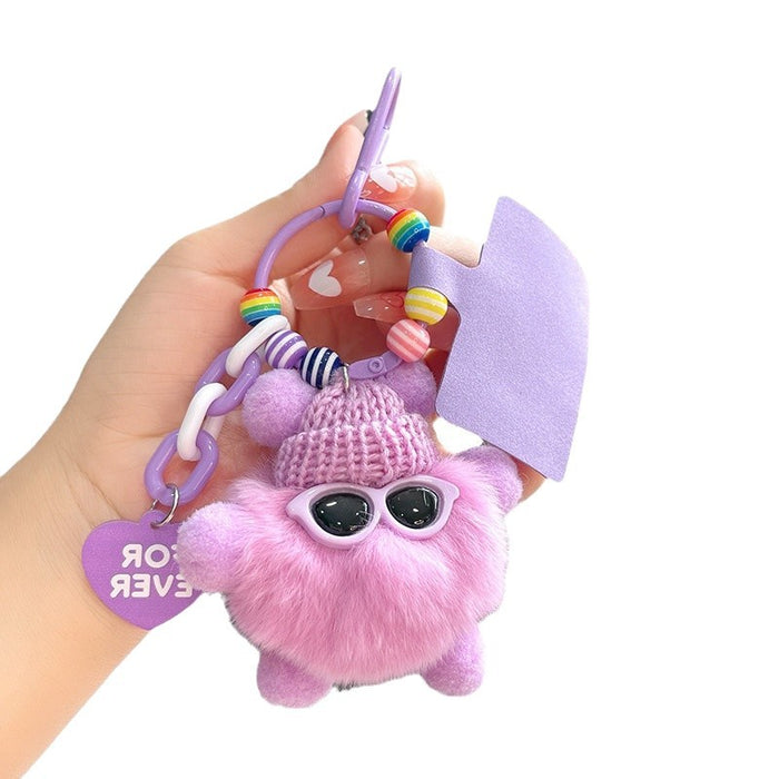Wholesale Plush Strawberry Animal Car Keychain Bag Charm Trendy Decorative Accessory