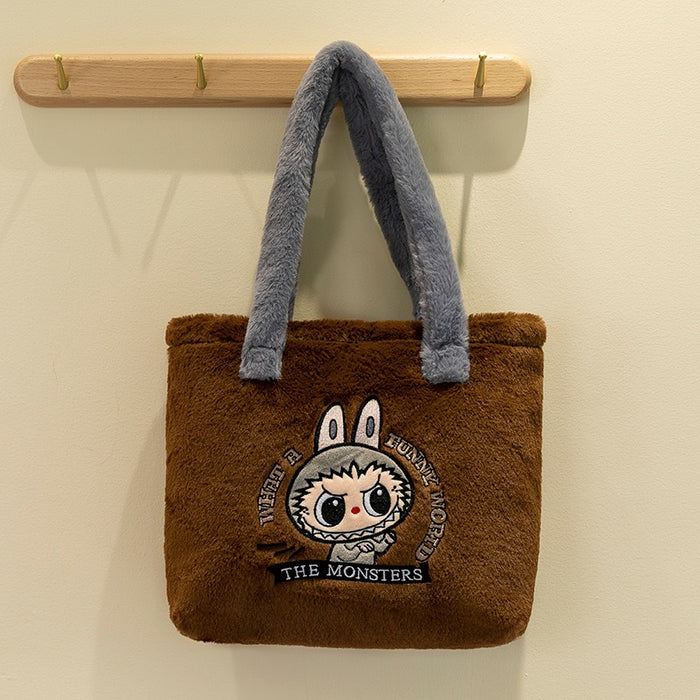 Wholesale Large Capacity Cartoon Plush Velvet Shoulder Bag
