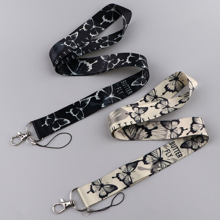 Wholesale Butterfly-shaped phone lanyard Keychain with a rigid card holder