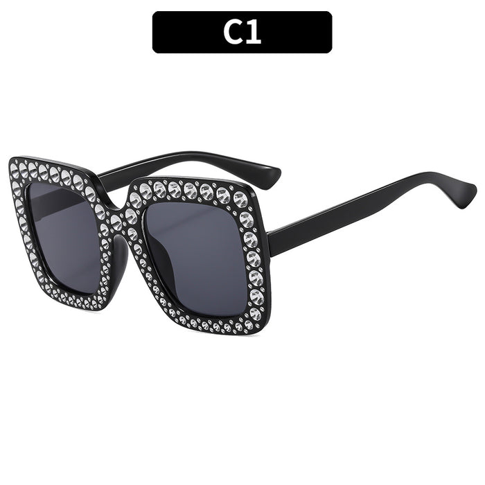 Wholesale Square Rhinestone Disco Sunglasses