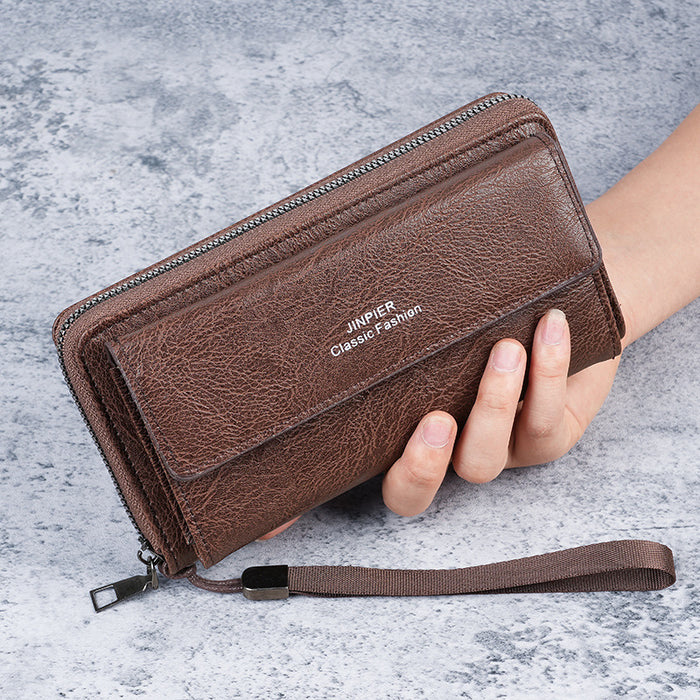 Wholesale Business Men' s Wallet - PU Leather Long Wallet with Multi Card Slots Large Capacity Clutch Fashion Gift