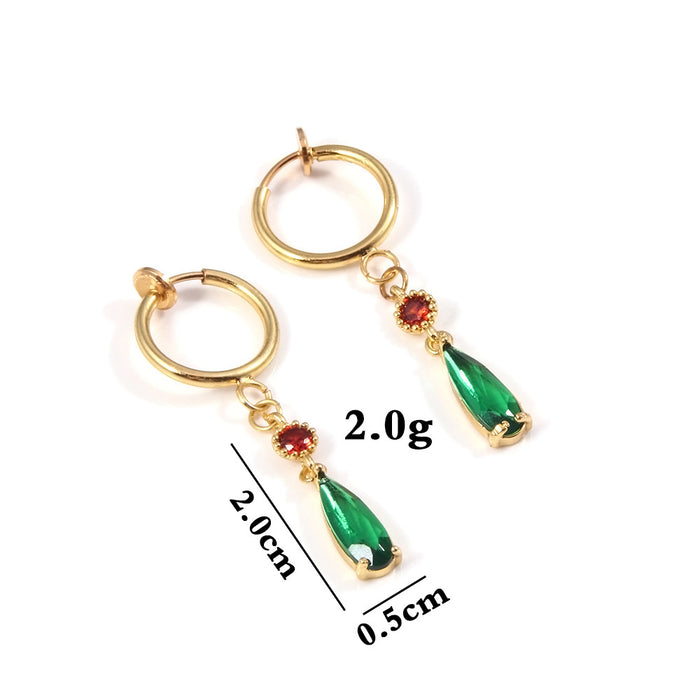 Wholesale  zircon copper earrings  without ear holes around