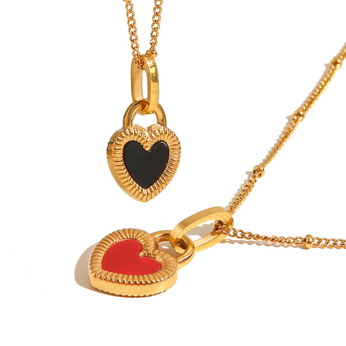 Wholesale Light Luxury Vintage Double-sided Love Necklace JDC-NE-JD407