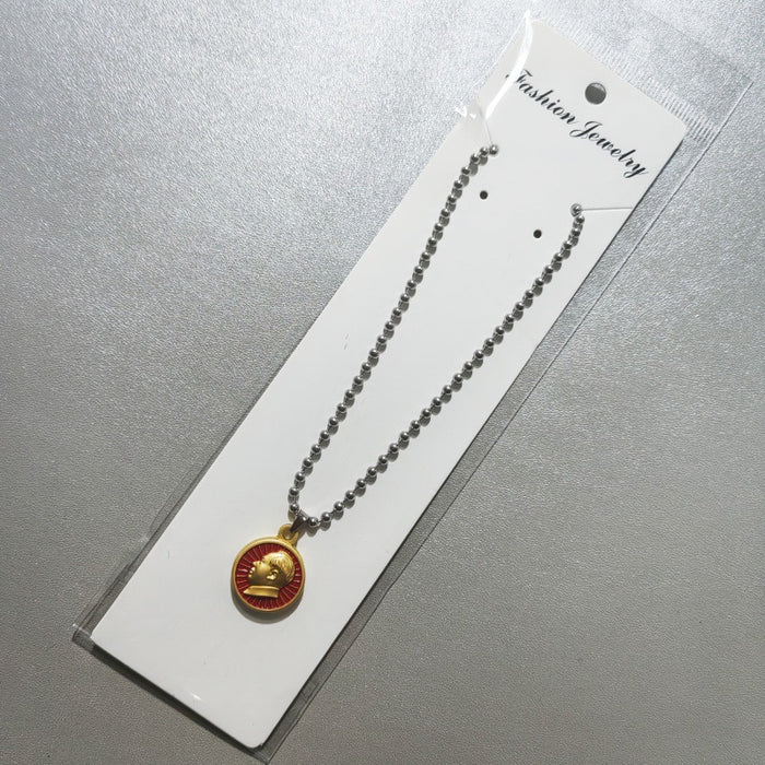 Wholesale Alloy electroplated double-sided pendant necklace, versatile jewelry, gold-plated