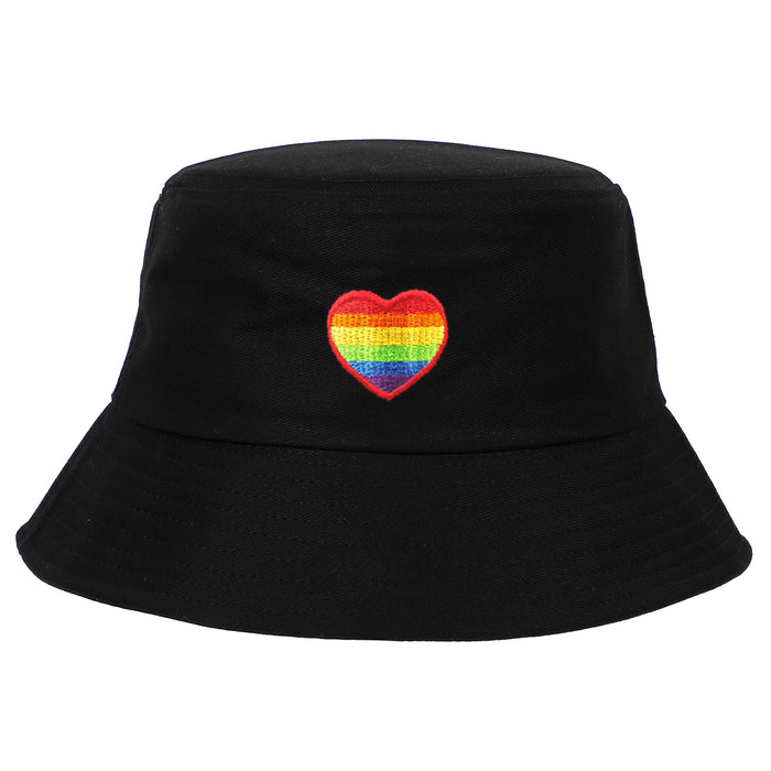 Wholesale Cotton Rainbow Love Embroidery Bucket Hat JDC-FH-ChenSheng004