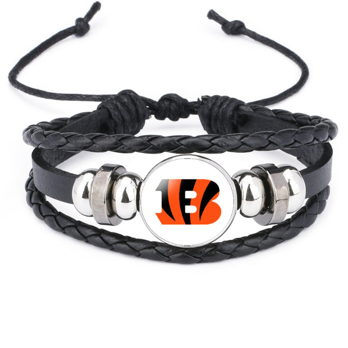 Wholesale Rugby Team Multi-layered Cowhide Bracelet JDC-BT-DM007