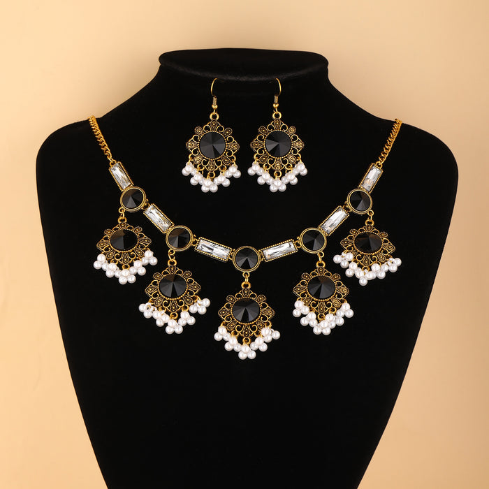 Wholesale Bohemian Ethnic Style Turquoise Necklace and Earrings