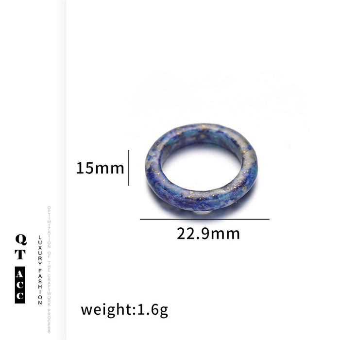 Wholesale Vintage brass gold-plated zircon agate titanium steel ring fashionable autumn and winter