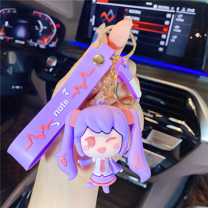 Wholesale Two-Dimensional Beautiful Girl School Bag Jewelry Keychain