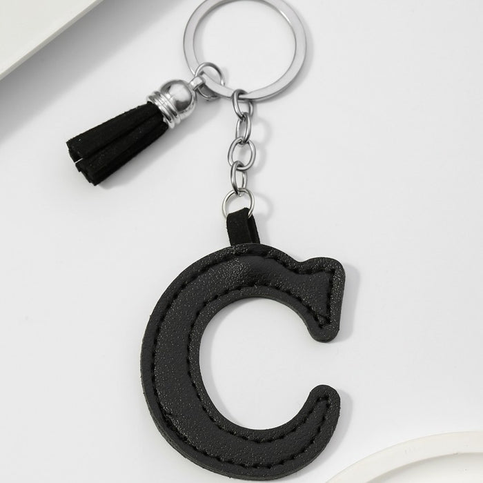 Wholesale PU Leather 26 English Letters Keychain JDC-KC-RongRui063