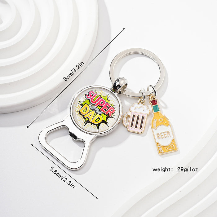 Wholesale Father's Day Beer Bottle Opener Alloy Keychain JDC-KC-HuiWen016