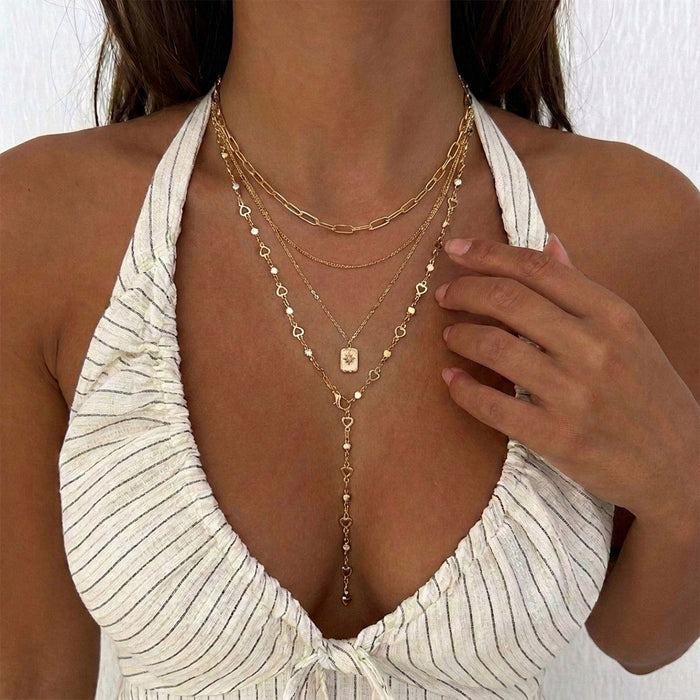 Wholesale Trendy Ceramic Layering Necklace Set with Ocean Shell Starfish