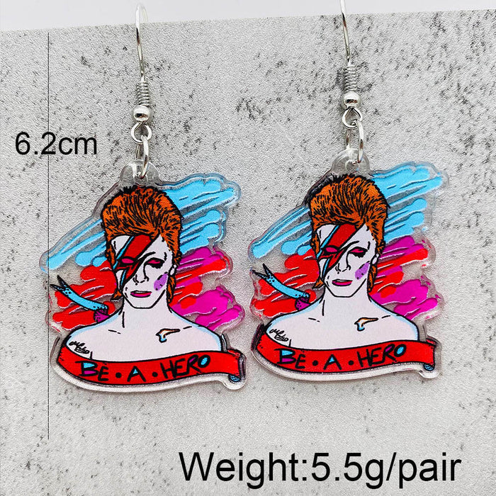 Wholesale Christmas jewelry table lamp butterfly chicken heart animal acrylic pendant earrings