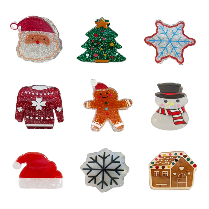 Wholesale Christmas small hairpin gingerbread man Christmas tree snowman small clip cute  hairpin holiday hair accessories