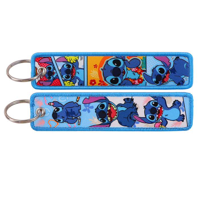 Wholesale Cartoon Cute Woven Label Lanyard Keychain JDC-KC-KKX004