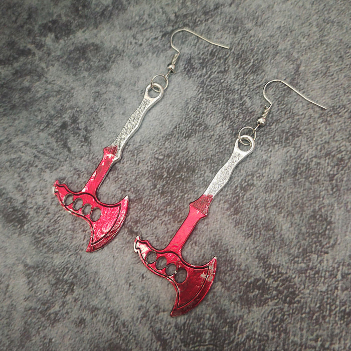 Wholesale  alloy earrings dagger axe horror blood earrings holiday exaggerated jewelry