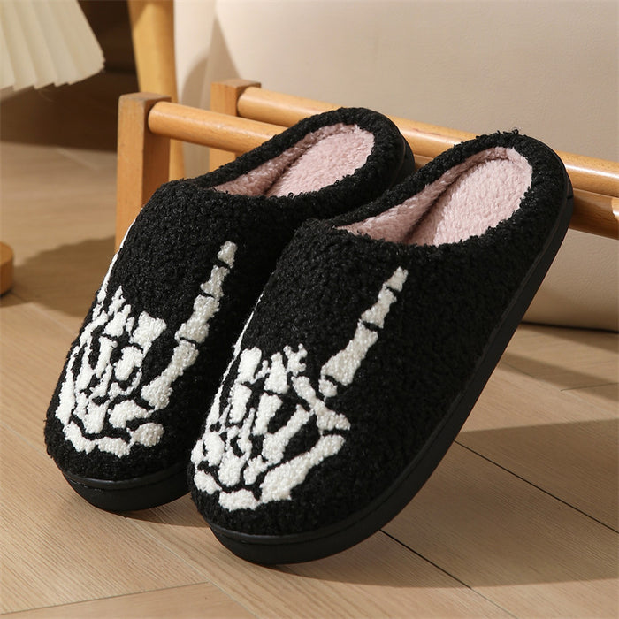 Wholesale Skull Finger Cotton Slippers Home Winter Home Warm Indoor Non-Slip  Slippers for Men and Women