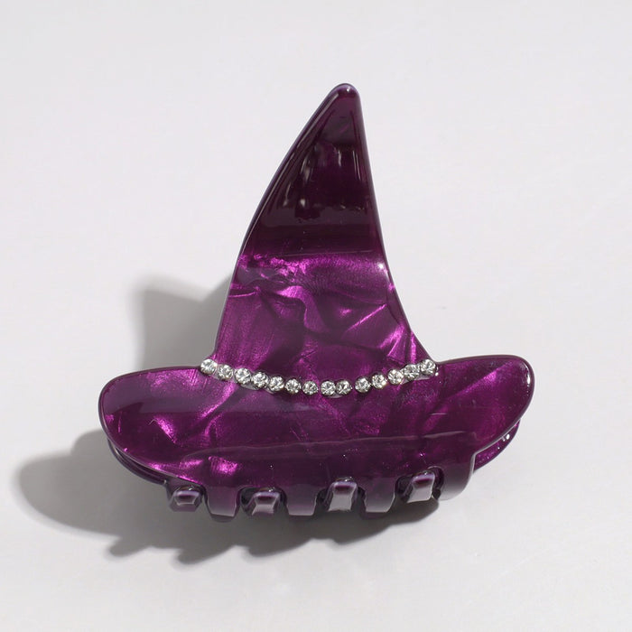 Wholesale Personalized  witch hat clip diamond magic hat ponytail clip funny back of the head hair shark clip