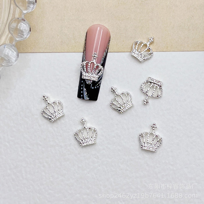 Wholesale Crown nail accessories, simple and three-dimensional metal nail accessories, alloy nail stickers