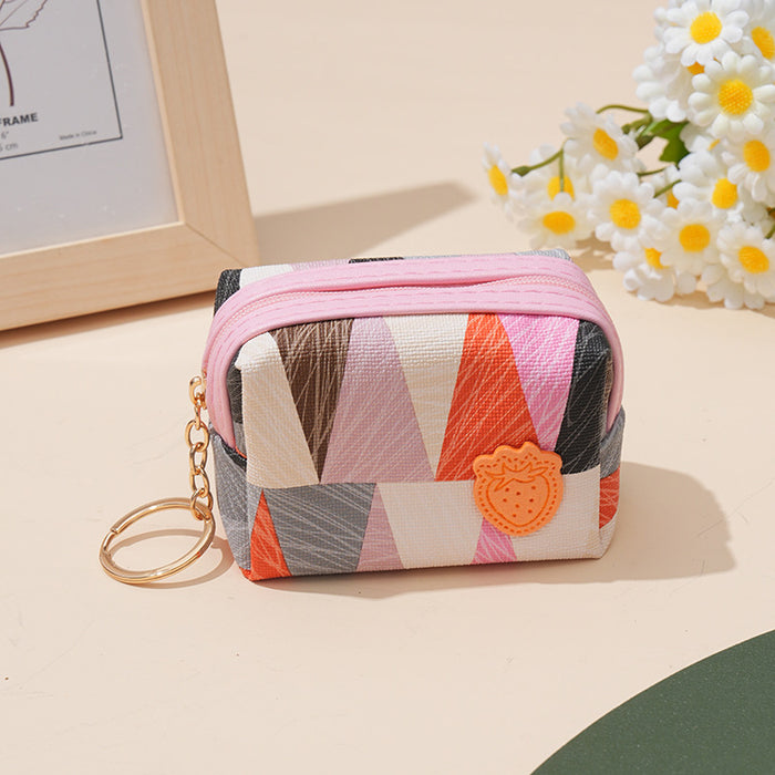 Wholesale PU Mini Simple Zipper Contrast Color Coin Purse JDC-WT-YuanYi001