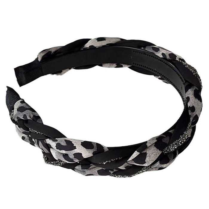 Wholesale Leopard Satin Twist Hair Band Wide-brimmed Hair Pin High-end