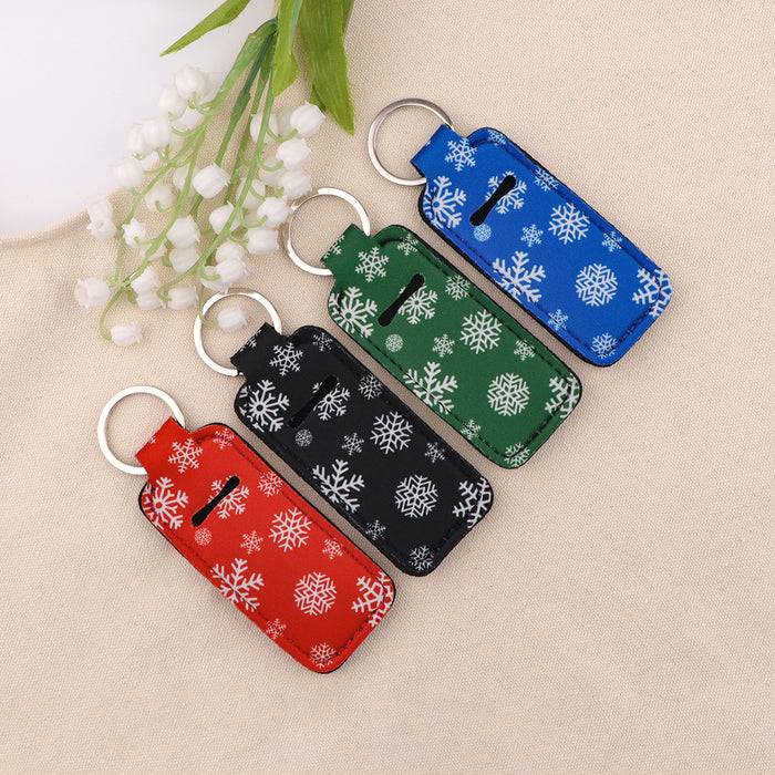 Wholesale Snowflake Pattern Lipstick Case Keychain