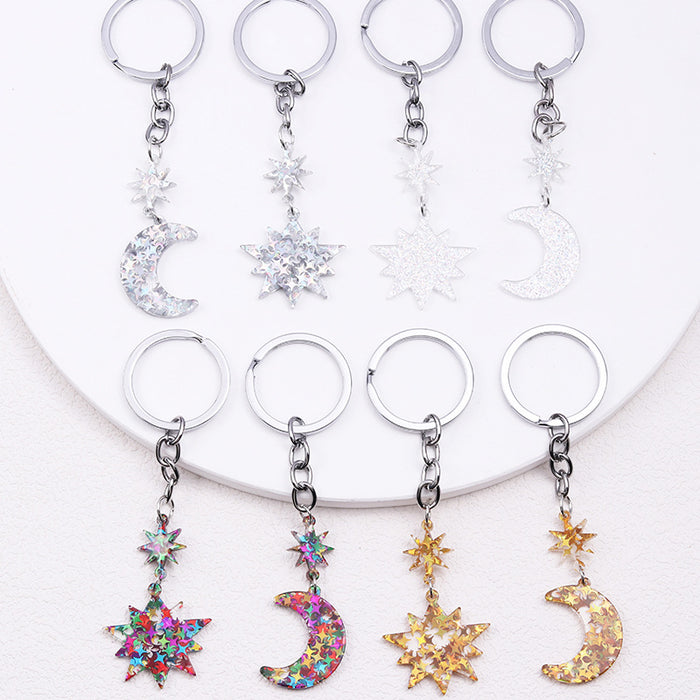 Wholesale Sun and Moon Acrylic Keychain JDC-KC-Duai003