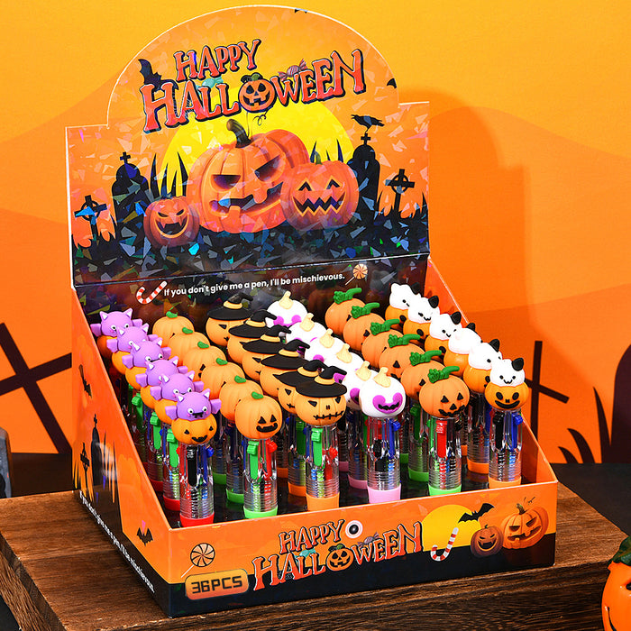 Wholesale 36pcs  four-color ballpoint pen mini cute cartoon series color pen student stationery gift pen