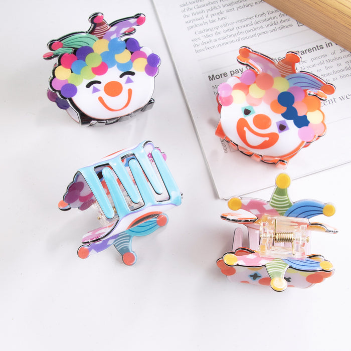 Wholesale Cartoon Clown Color Series Hair Clip Back Head Headwear Cute Hair Clip Grab Clip