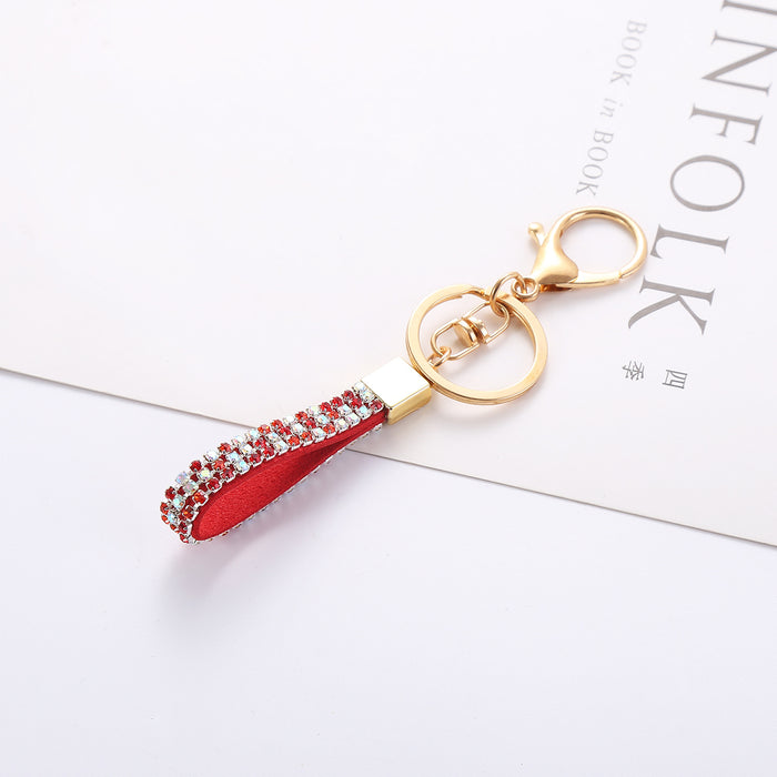 Wholesale Diamond keychain anti-loss decorative bag pendant car key rope headset chain jewelry