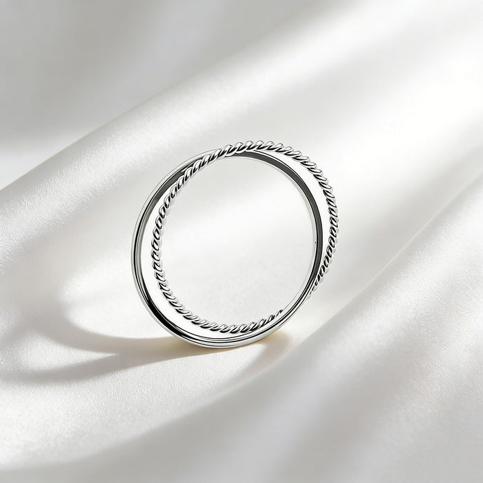 Wholesale Titanium Steel Twist Rings Plain Double Ring