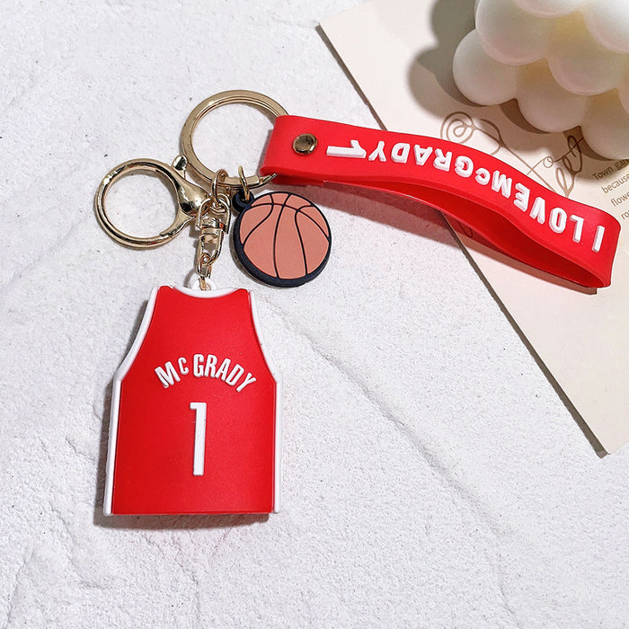 Wholesale Silicone Cartoon Jersey Keychain JDC-KC-Qiwei026