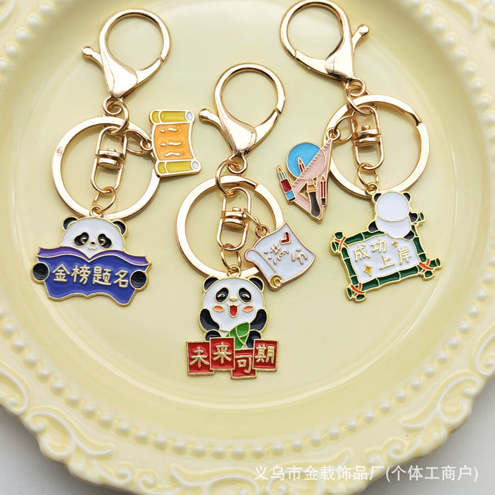 Wholesale Cute Panda Creative Font Keychain Student Backpack Hanging Decoration Small Gift