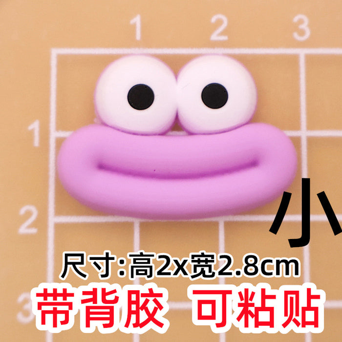 Wholesale 5pcs Big Small size cartoon sausage mouth eyes charger protective cover plush toy hairpin phone case accessories