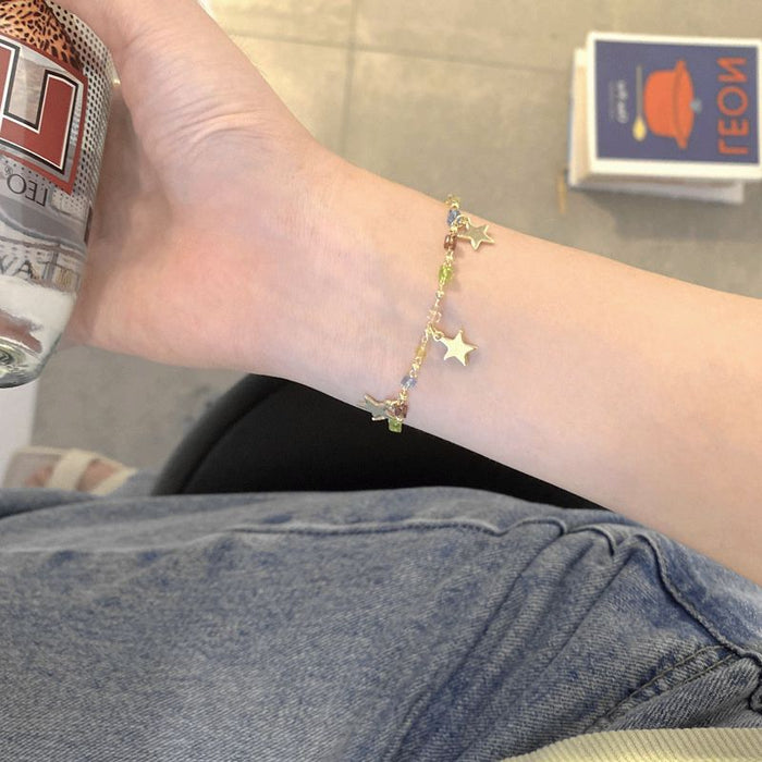 Wholesale Colorful crystal bead star bracelet with a minimalist design and accessories