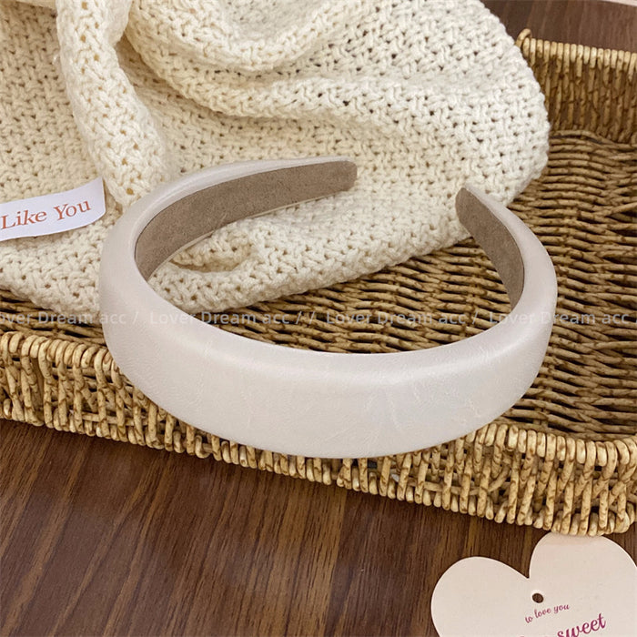 Wholesale Faux leather headband, retro fashion, high-end feel, headband, headwear