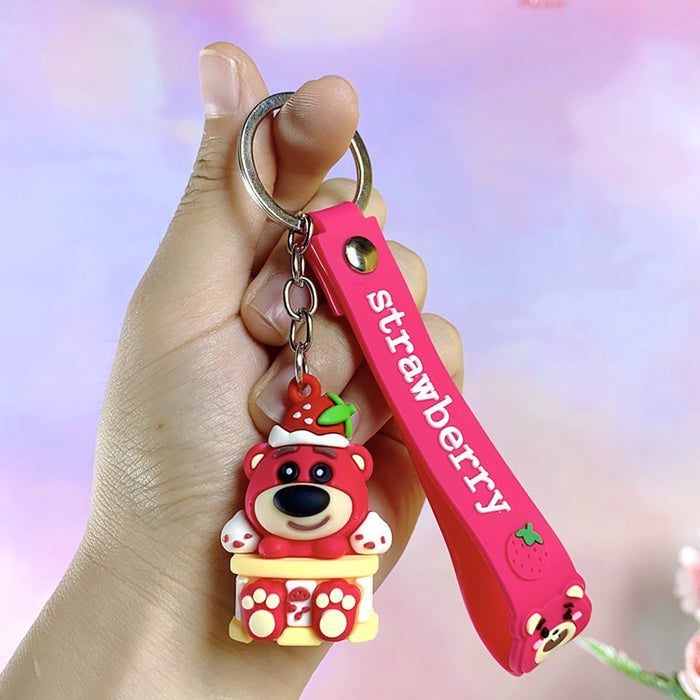 Wholesale Cartoon  bear keychain cute key chain doll claw  silicone key pendant car bag ornaments