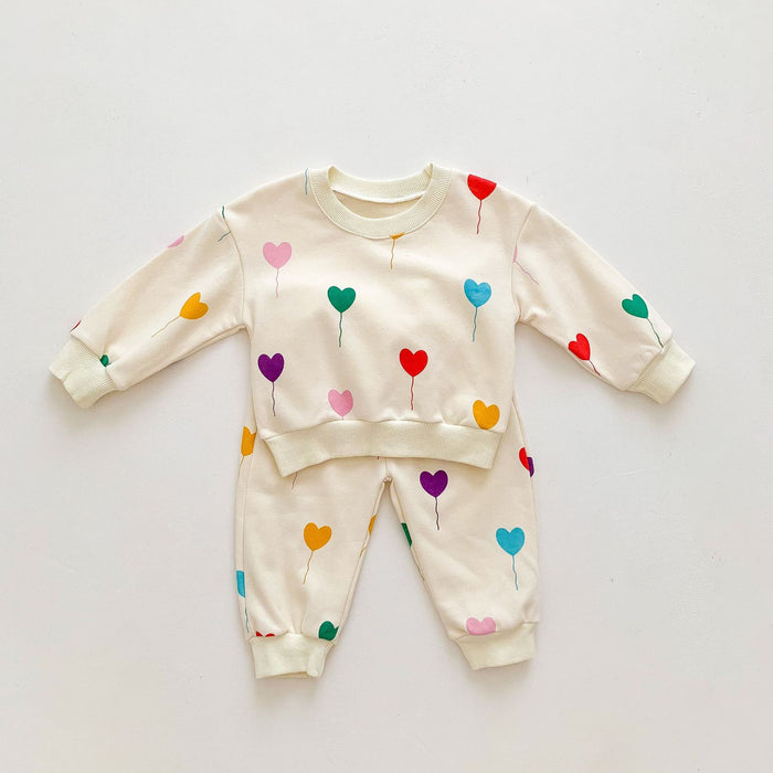 Wholesale Love Print Sweatshirt Baby Two Piece Set JDC-BC-WeiNiS001