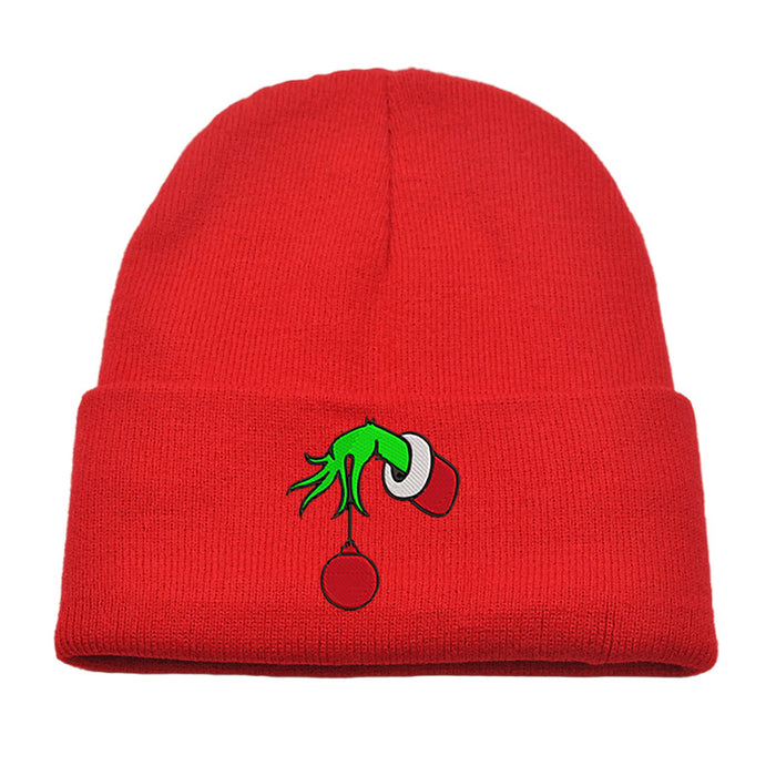 Wholesale Christmas Embroidery Acrylic Wool Knitted Hat JDC-FH-HaiPu011