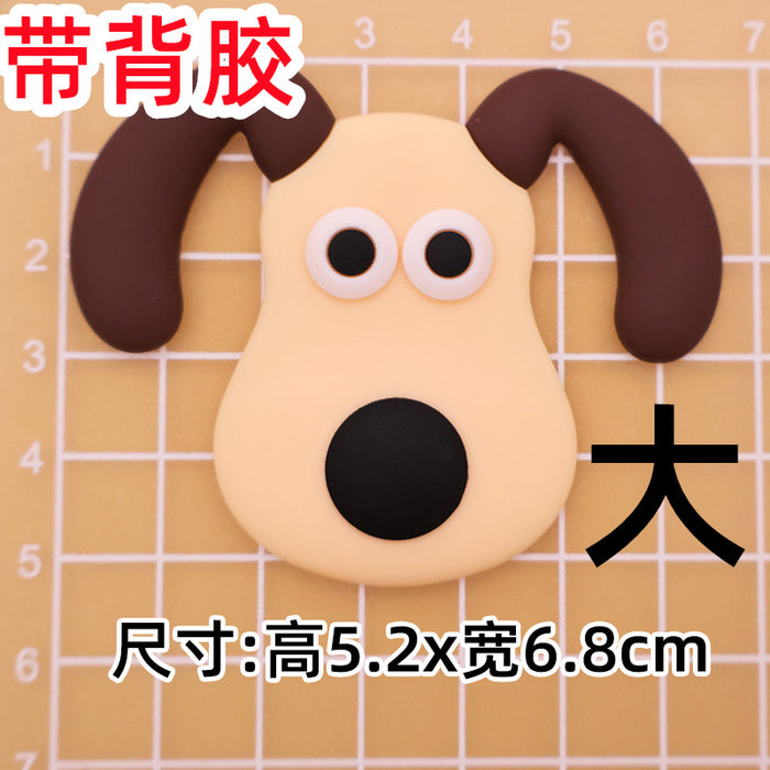 Wholesale 5pcs Cartoon Soft Rubber  Accessories Mobile Phone Shell Patch Hole Shoes Mouthwash Cup Three-dimensional Sticker  Puppy