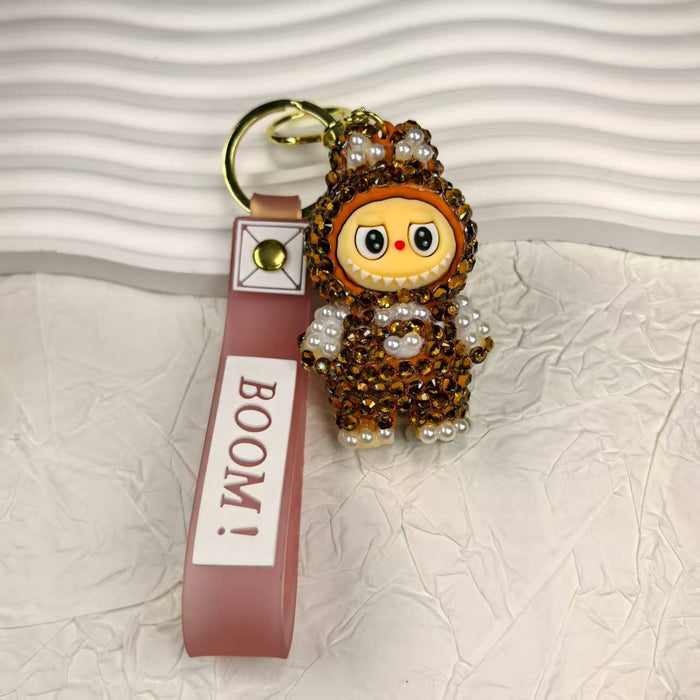 Wholesale Cute cross-dressing sitting pose backpack  keychain